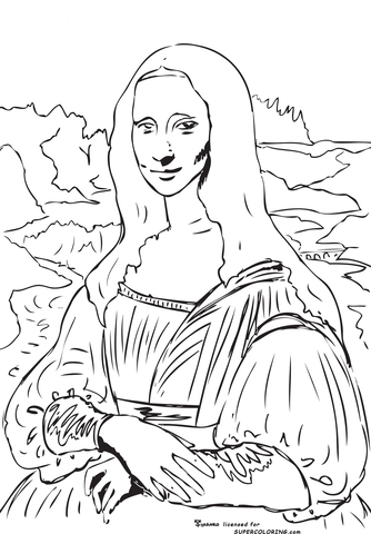 Mona Lisa (La Gioconda) By Leonardo Da Vinci  Coloring Page